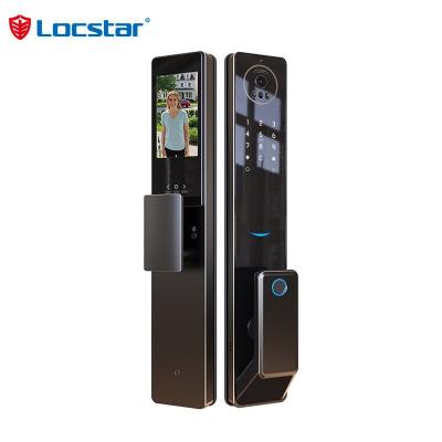 Locstar CNC Processing Technology 4.5-inch Large Screen 3D Face Video Intercom WIFI Smart Door Lock with Camera and Fingerprint - LOCSTAR